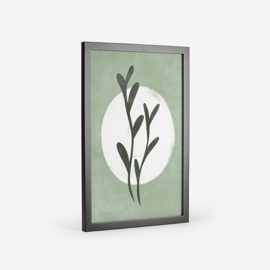 Poster com uma planta verde com um círculo branco 2